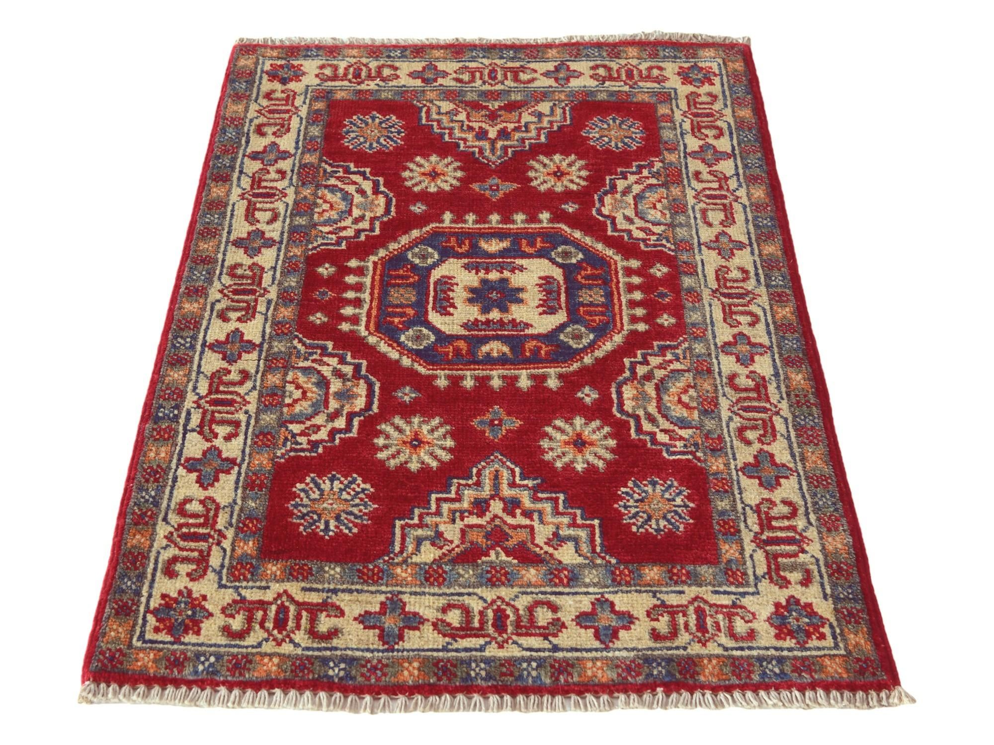 1' 11 x 3' Hand Knotted Kazak Rug
