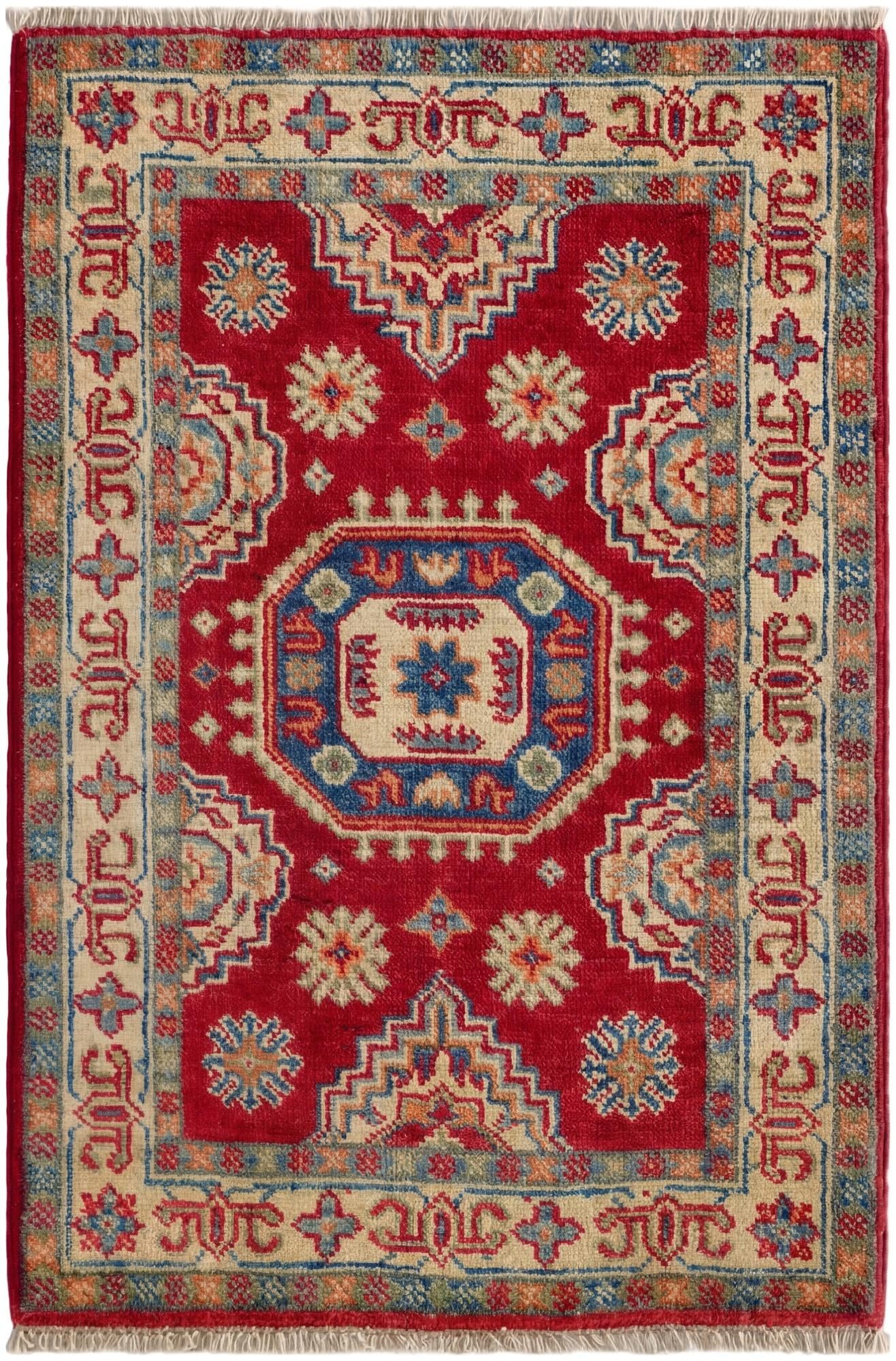 1' 11 x 3' Hand Knotted Kazak Rug