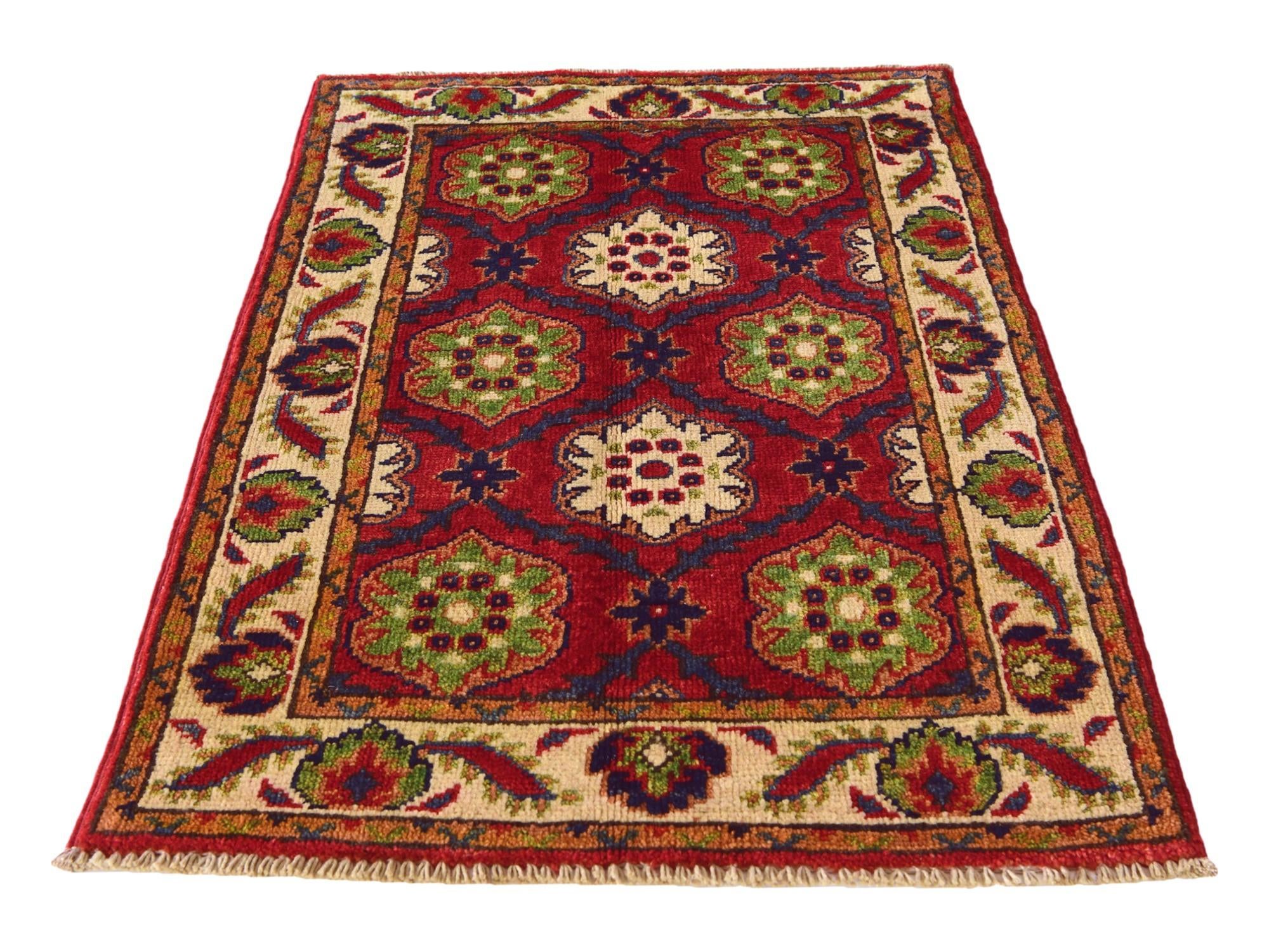 2' x 3' 2 Hand Knotted Kazak Rug
