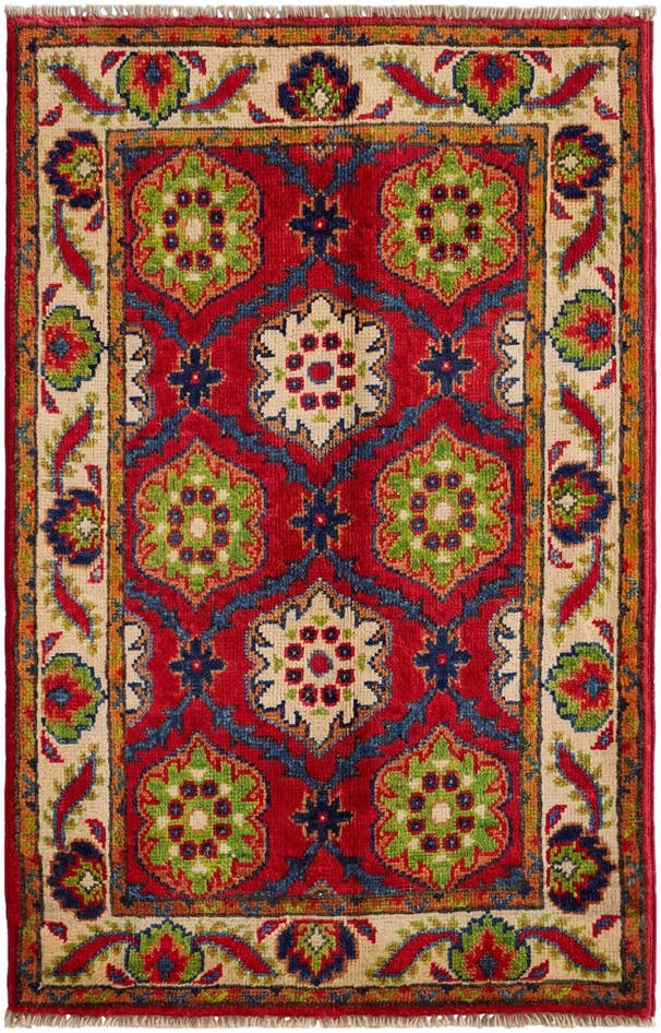 Detail image of 2' x 3' 2 Hand Knotted Kazak Rug
