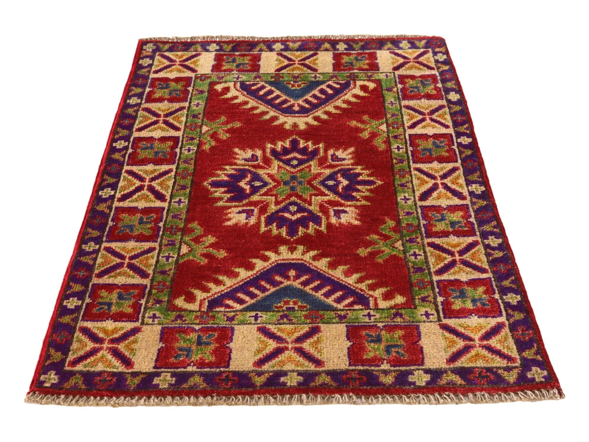 2' x 3' Hand Knotted Kazak Rug