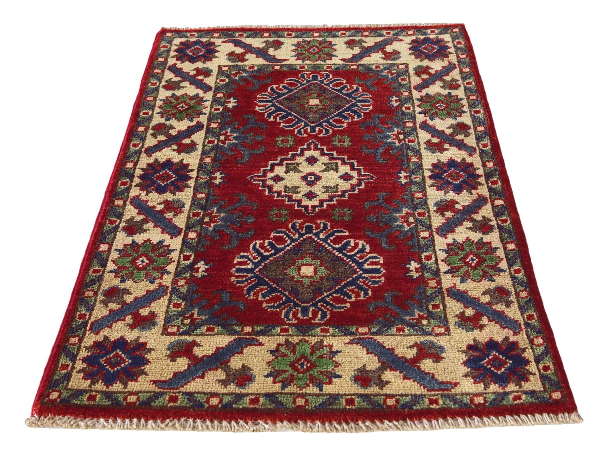 2' x 3' 1 Hand Knotted Kazak Rug