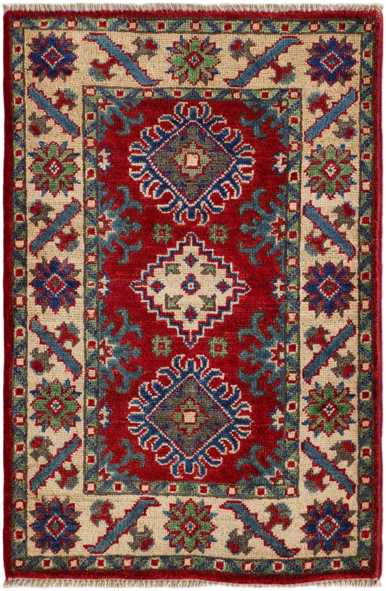 2' x 3' 1 Hand Knotted Kazak Rug