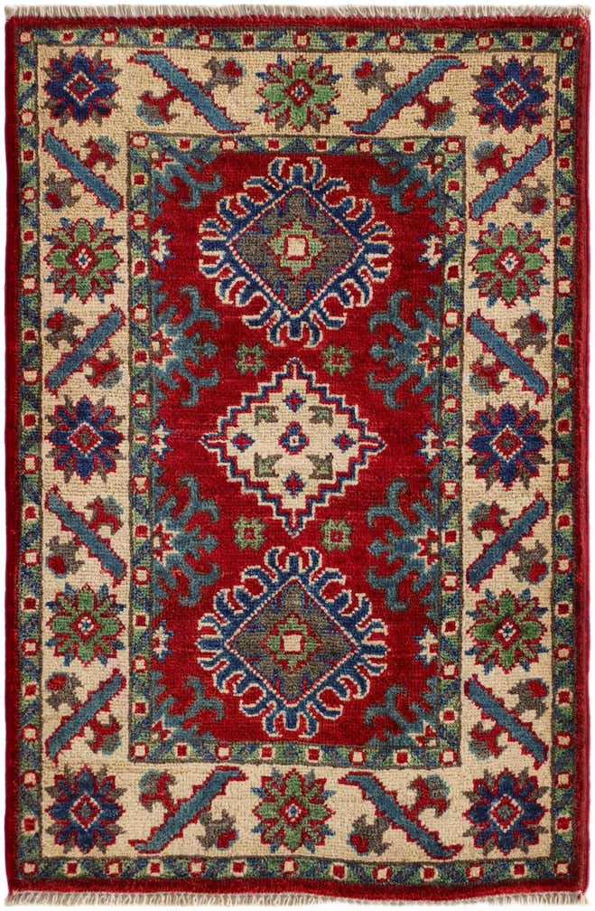 2' x 3' 1 Hand Knotted Kazak Rug
