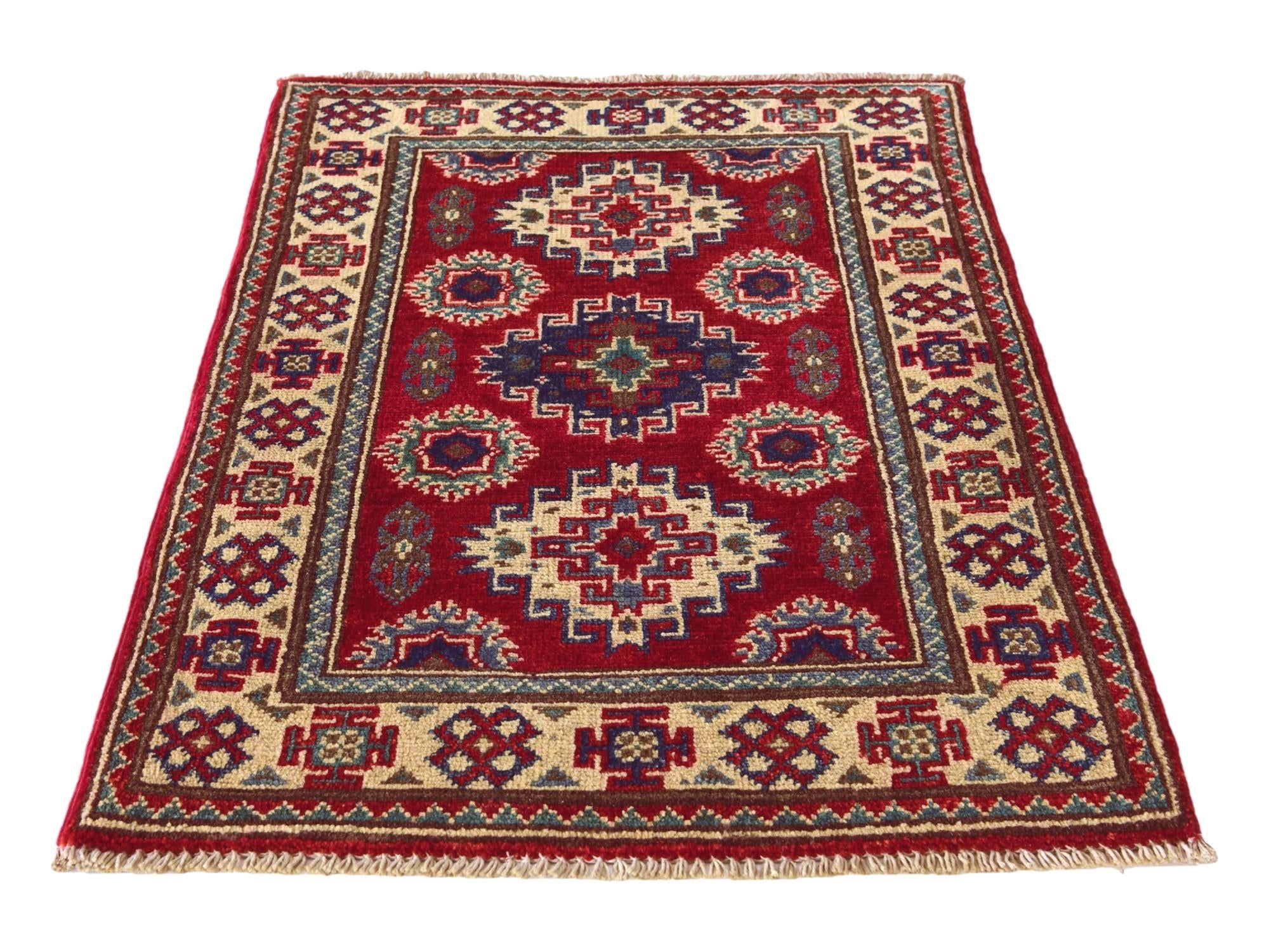 1' 11 x 2' 11 Hand Knotted Kazak Rug