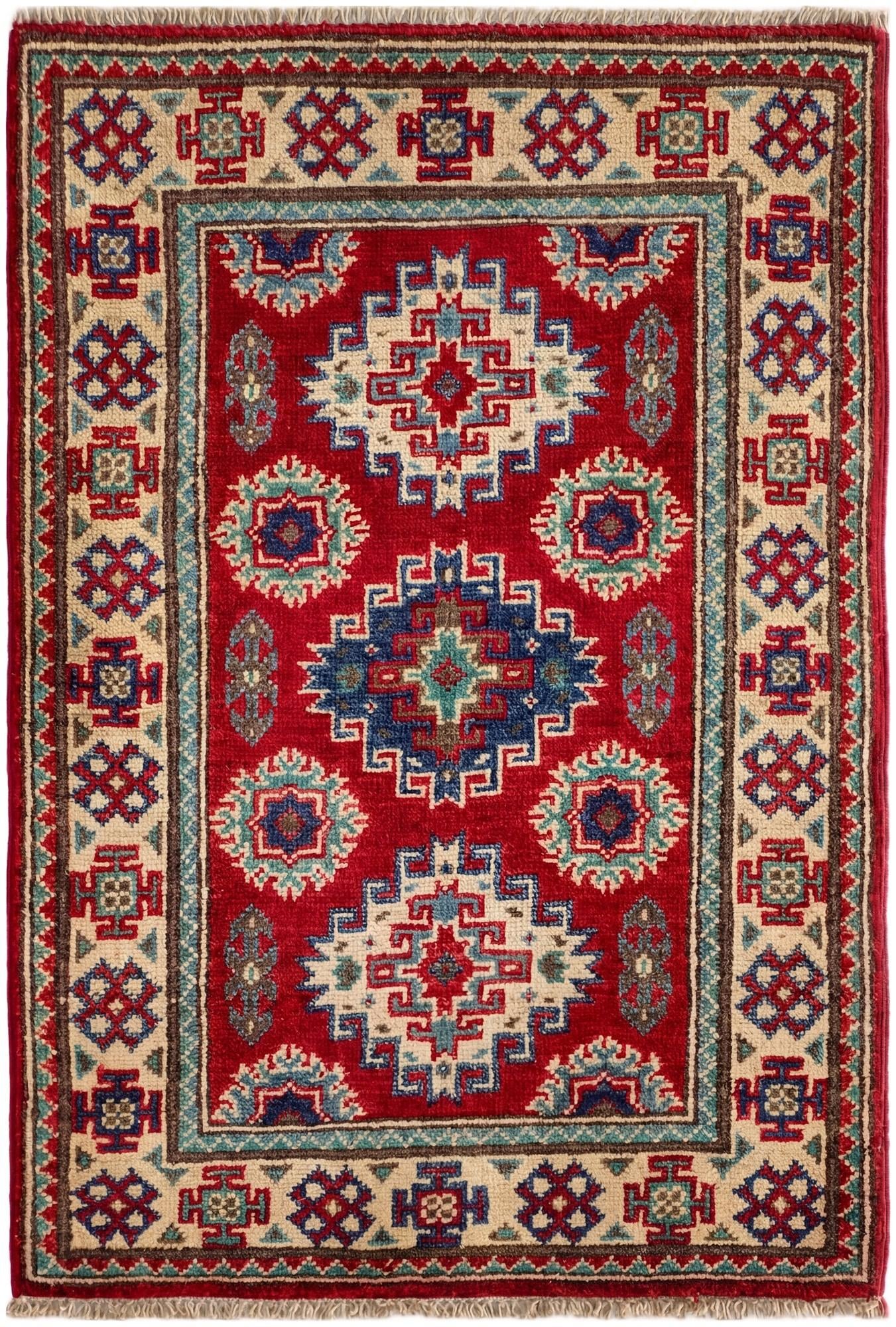 1' 11 x 2' 11 Hand Knotted Kazak Rug
