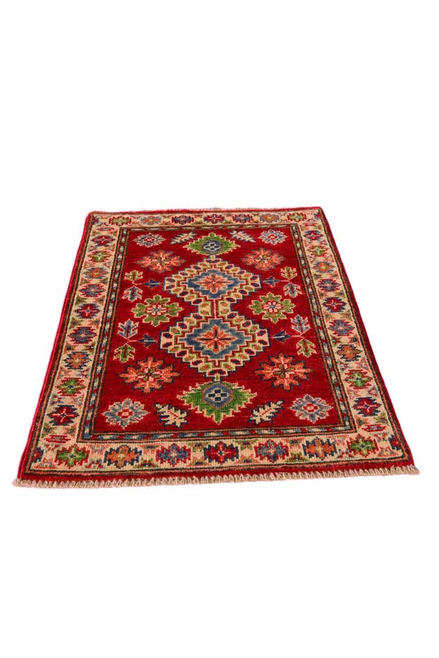 Detail image of 2' 1 x 2' 11 Hand Knotted Kazak Rug