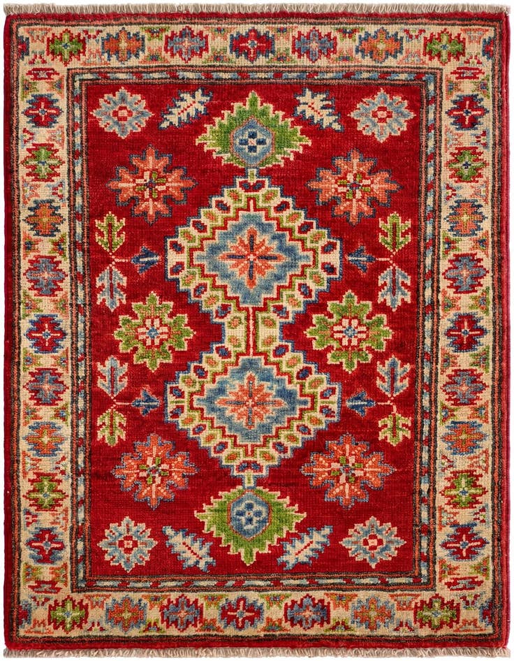 Detail image of 2' 1 x 2' 11 Hand Knotted Kazak Rug