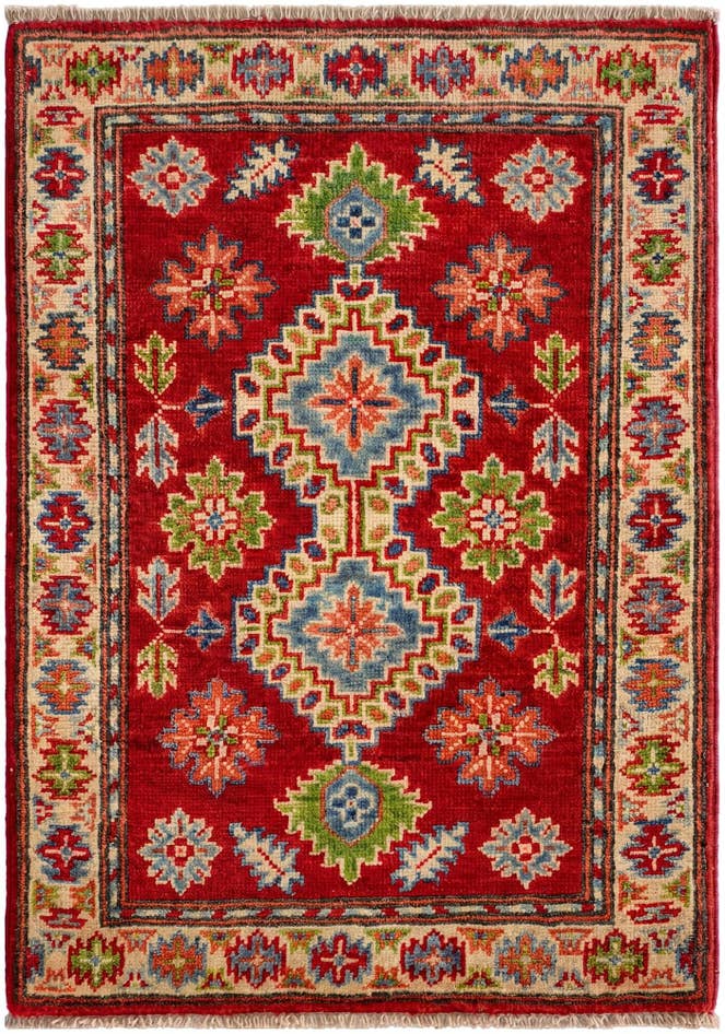 Detail image of 2' 1 x 2' 11 Hand Knotted Kazak Rug