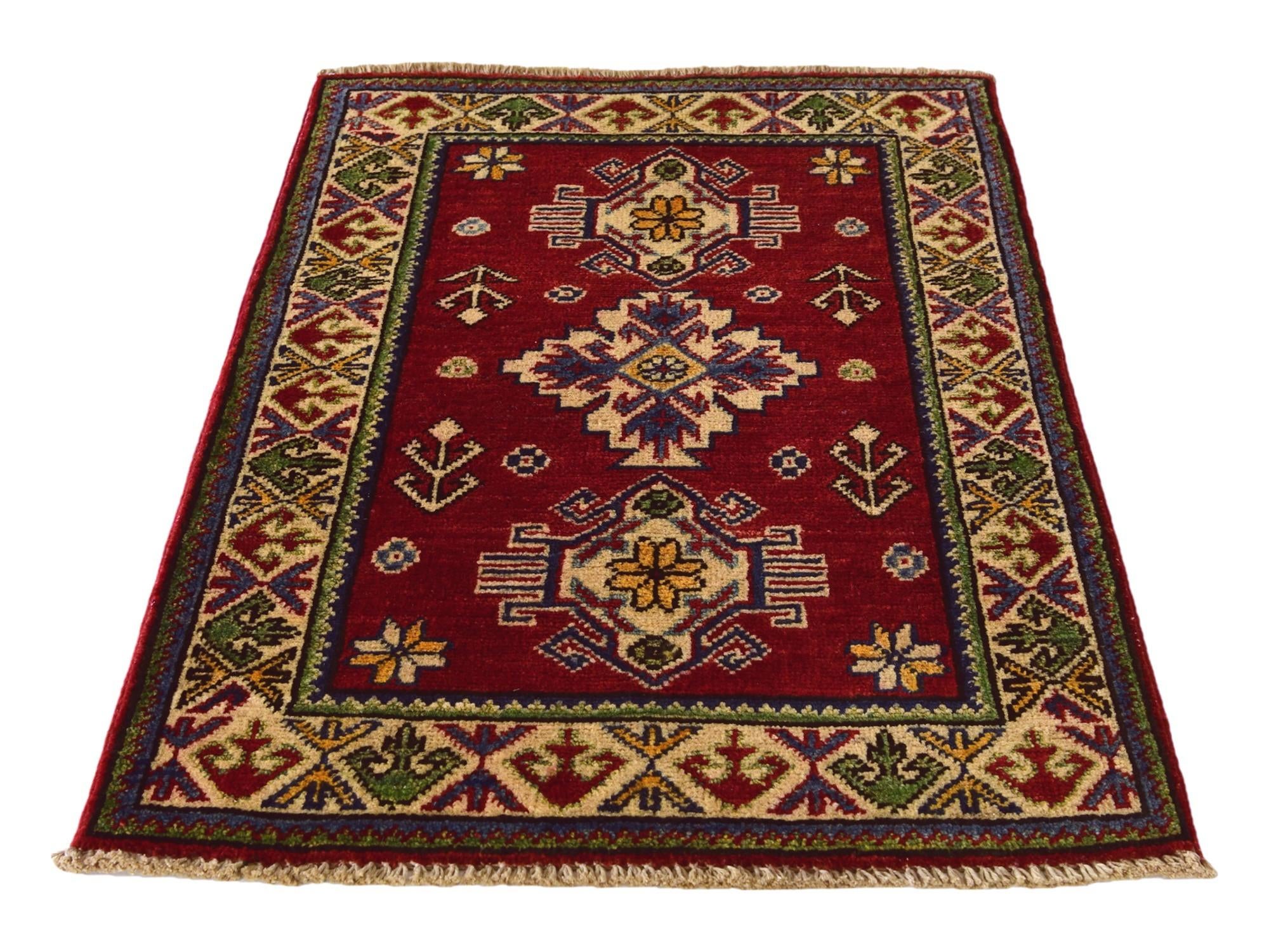 2' x 3' 1 Hand Knotted Kazak Rug
