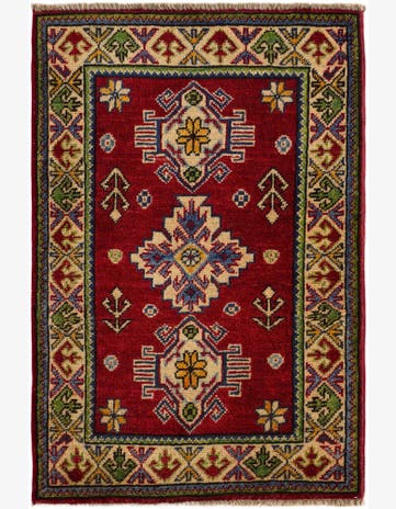 2' x 3' 1 Hand Knotted Kazak Rug
