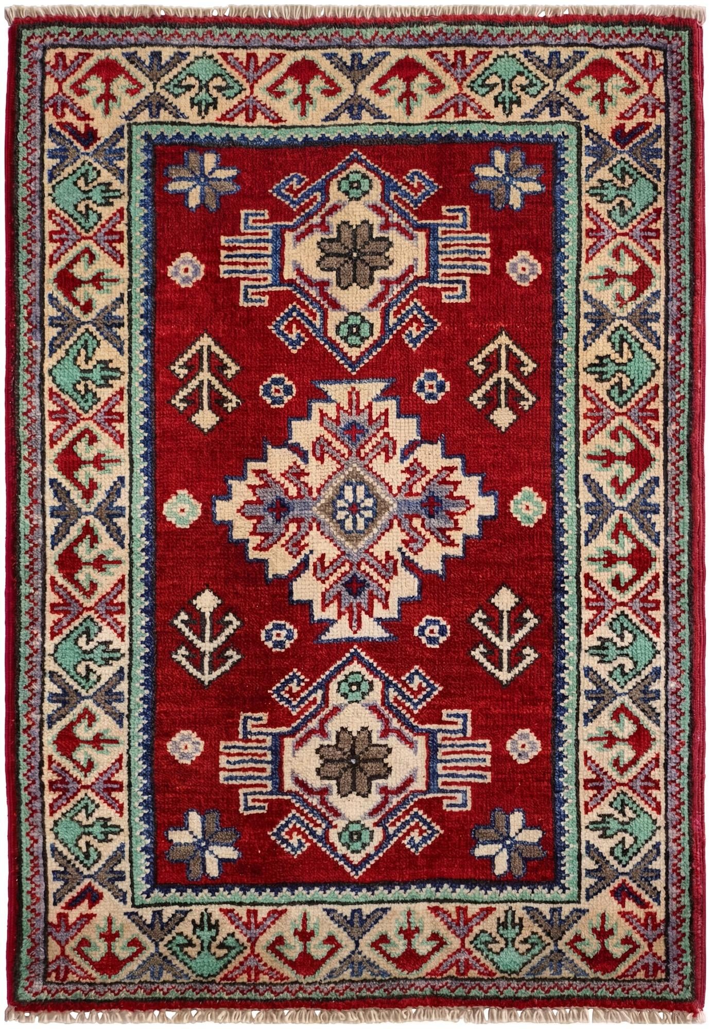 2' x 3' Hand Knotted Kazak Rug