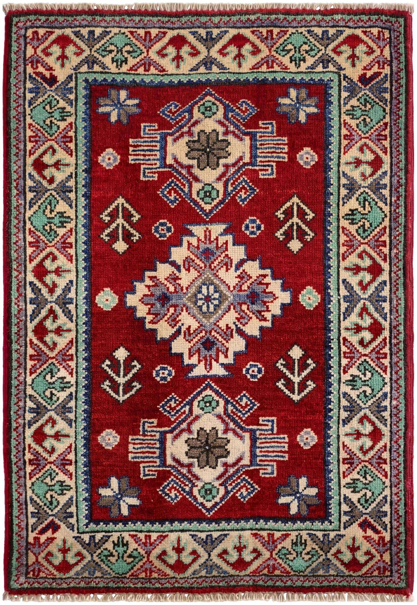 2' x 3' Hand Knotted Kazak Rug
