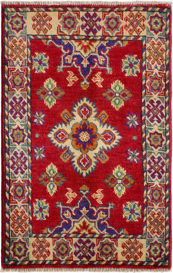 Detail image of 60cm x 95cm anudado a mano Kazak Alfombra