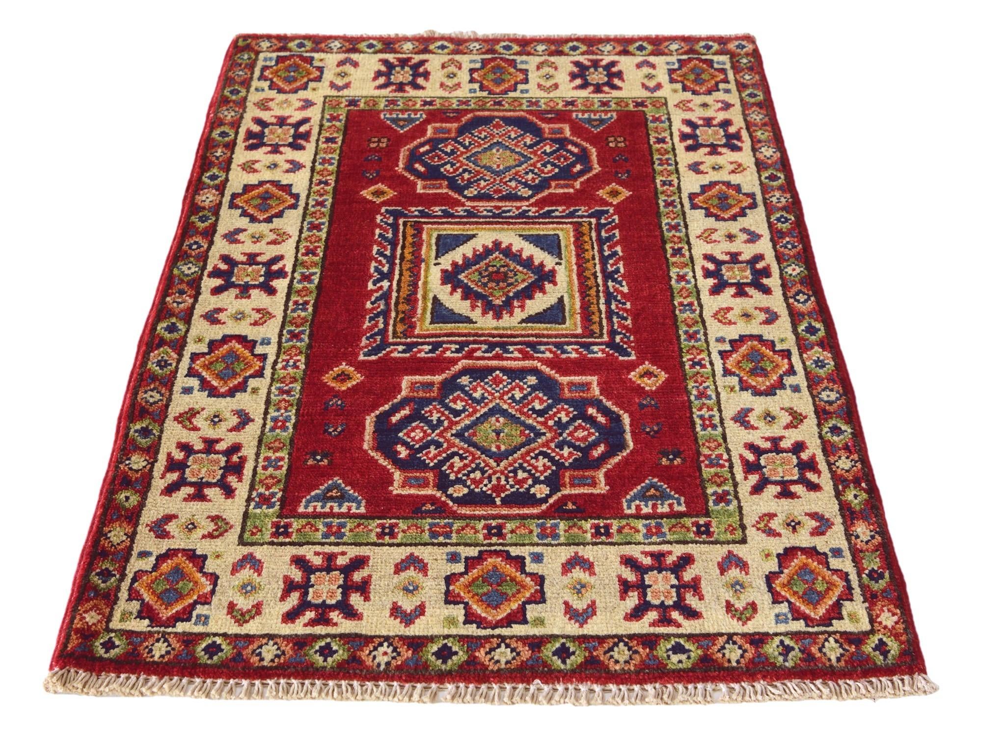 2' x 3' 2 Hand Knotted Kazak Rug