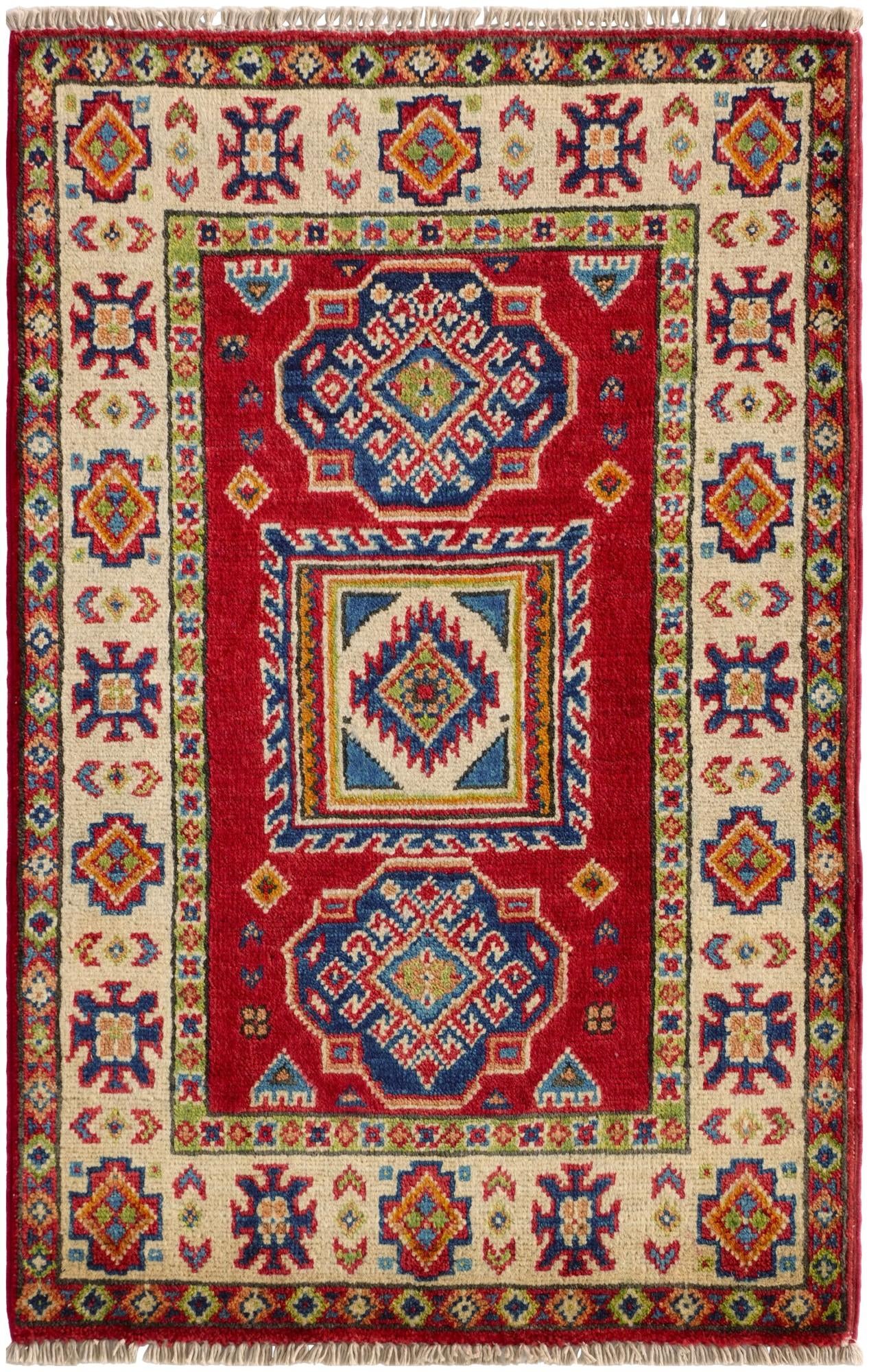 2' x 3' 2 Hand Knotted Kazak Rug