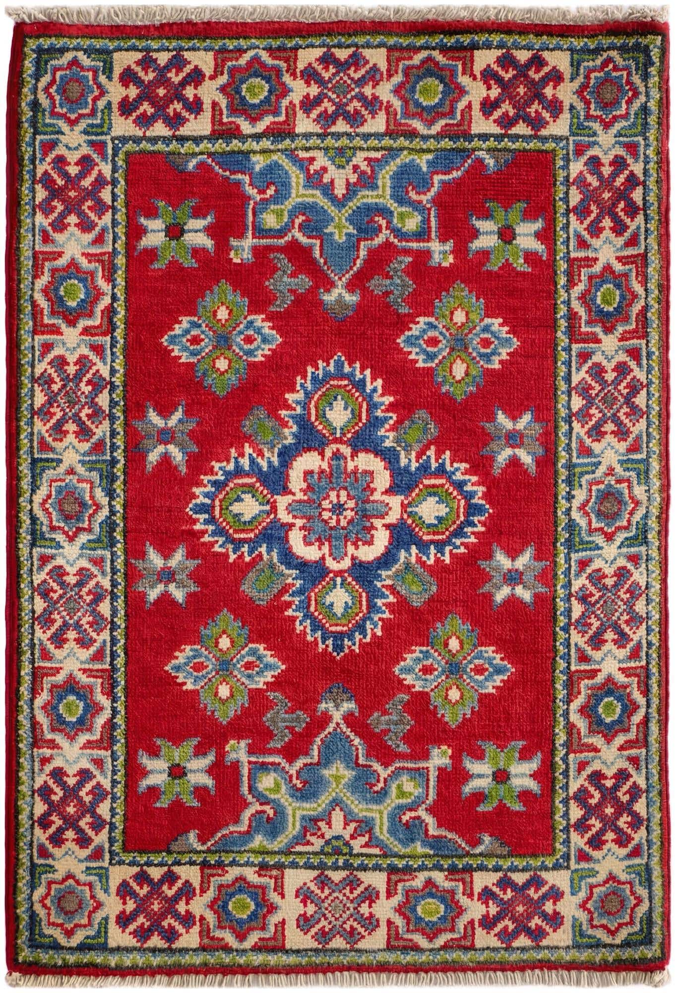 2' x 2' 11 Hand Knotted Kazak Rug