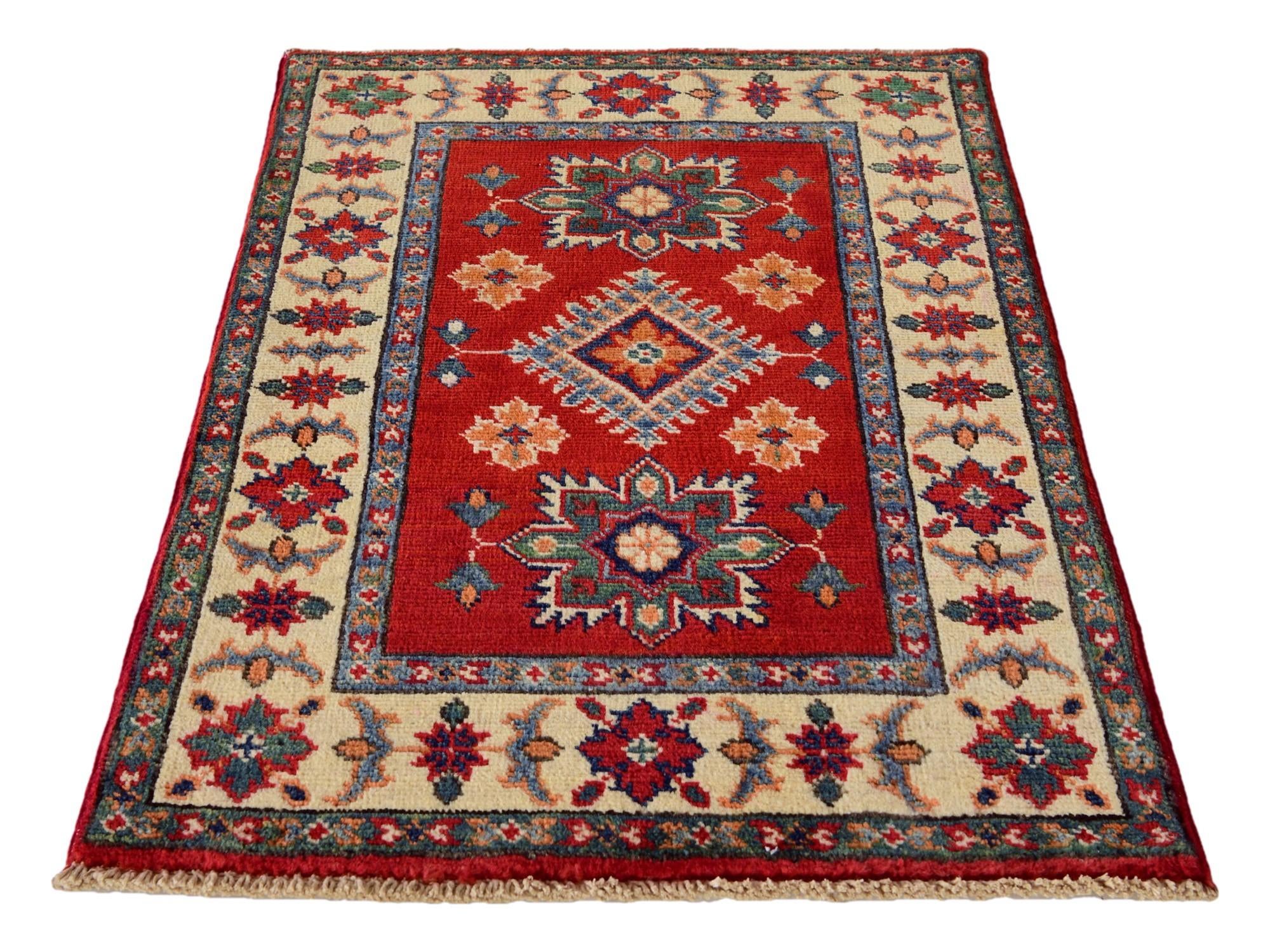 2' x 3' Hand Knotted Kazak Rug