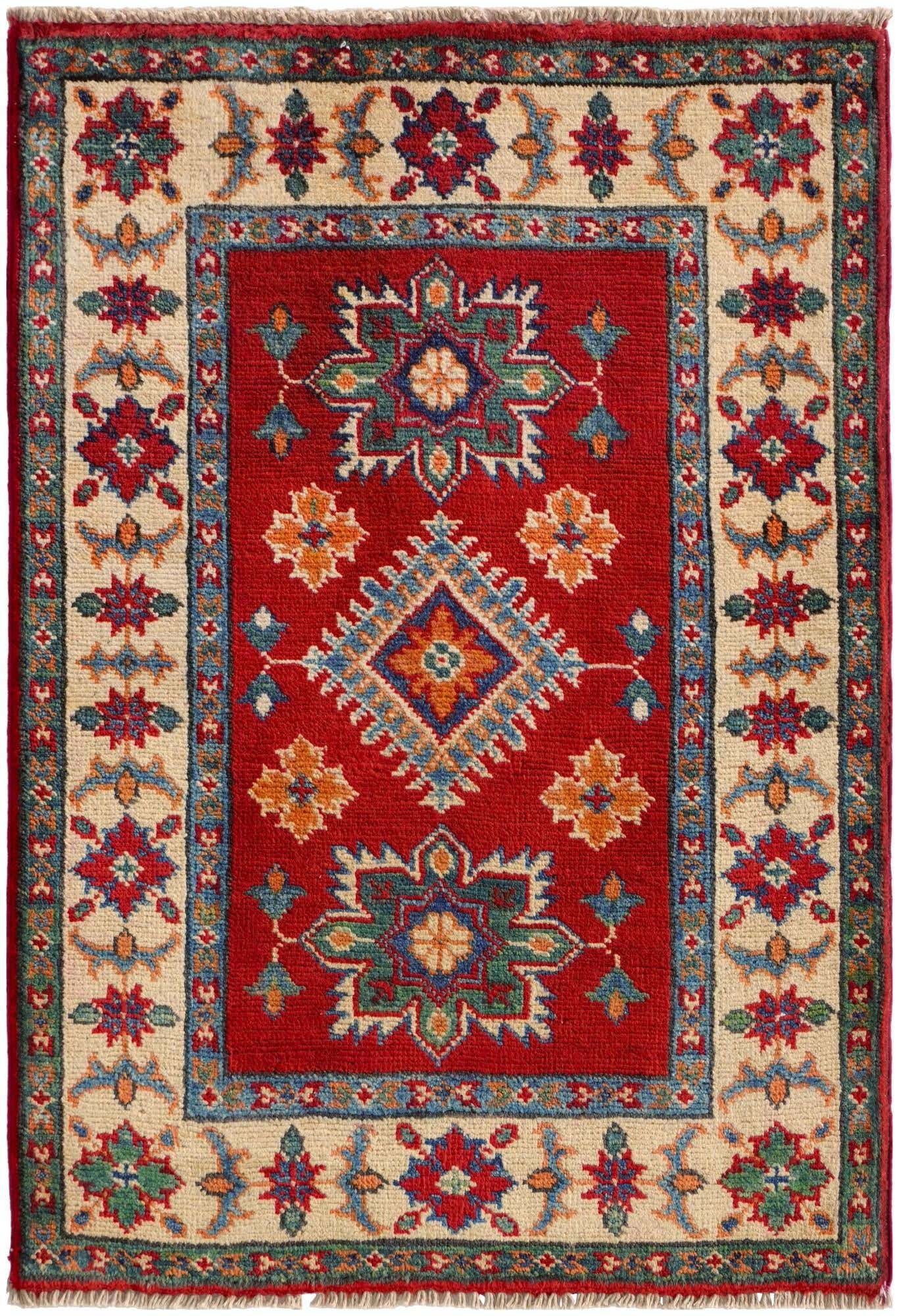 2' x 3' Hand Knotted Kazak Rug