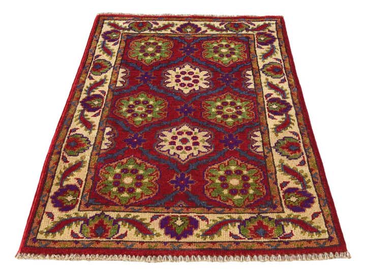 1' 11 x 3' Hand Knotted Kazak Rug