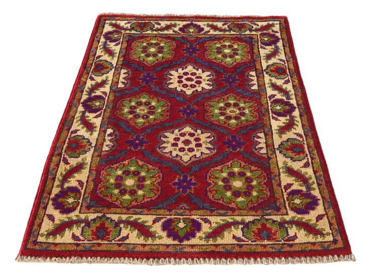 Detail image of 1' 11 x 3' Hand Knotted Kazak Rug