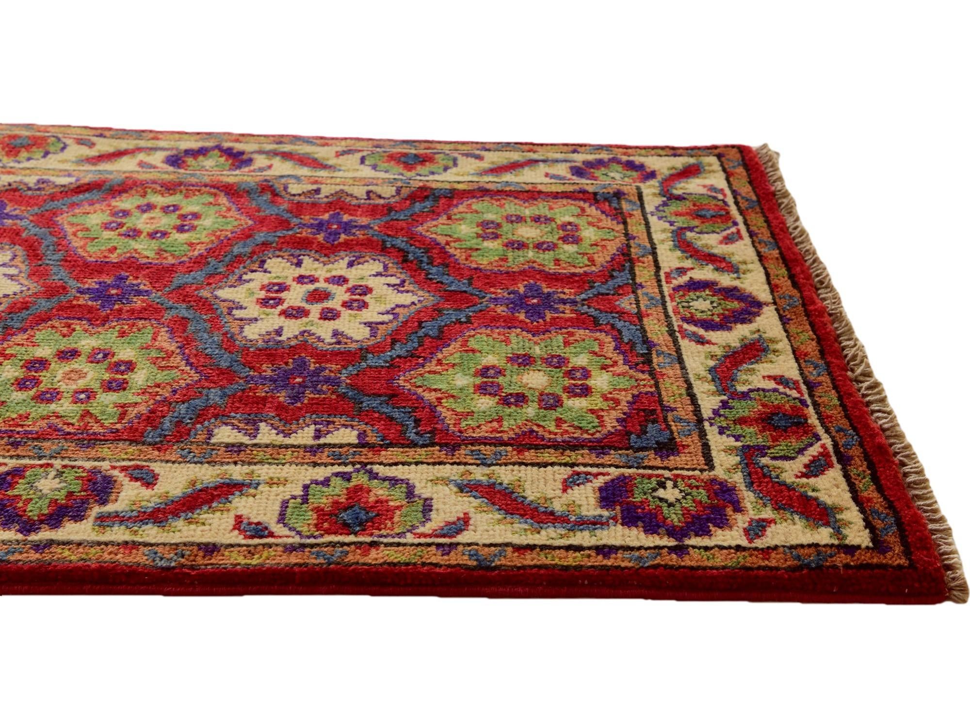1' 11 x 3' Hand Knotted Kazak Rug