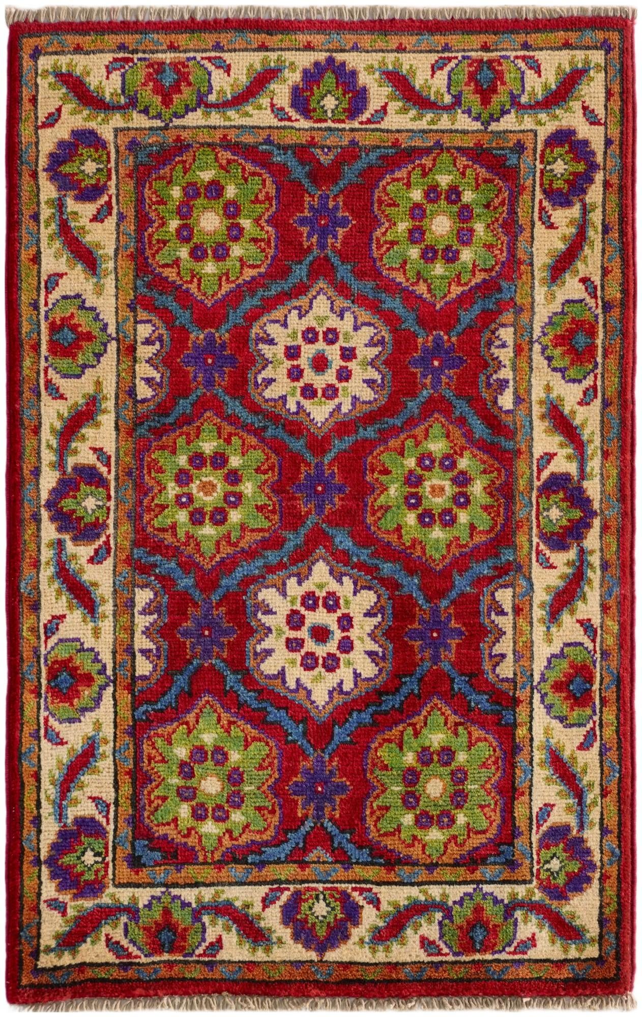 1' 11 x 3' Hand Knotted Kazak Rug
