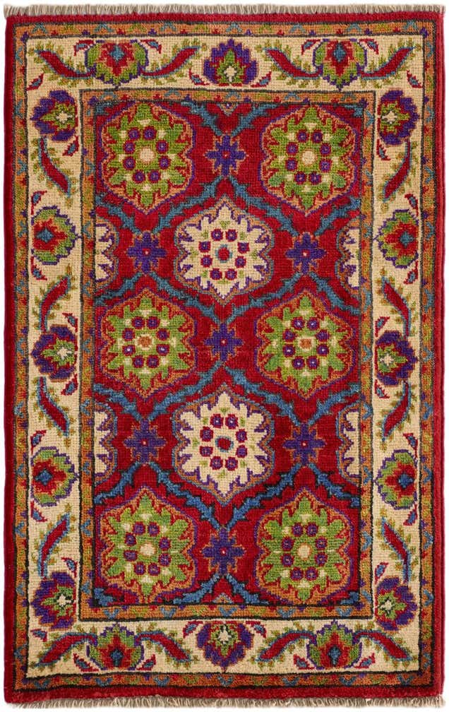 1' 11 x 3' Hand Knotted Kazak Rug