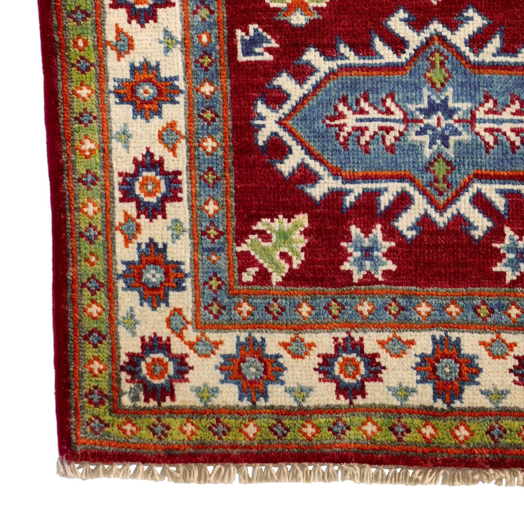 2' 1 x 3' Hand Knotted Kazak Rug