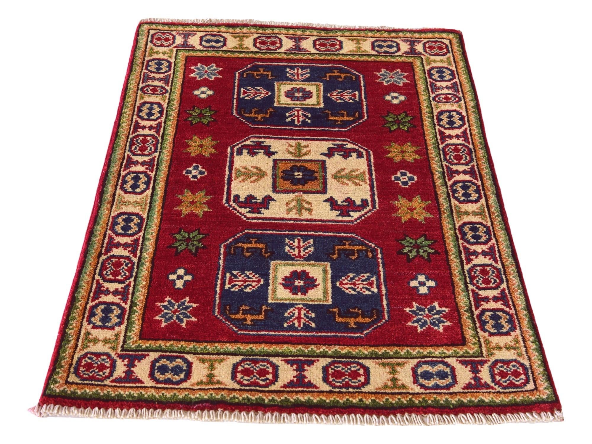 2' x 3' Hand Knotted Kazak Rug