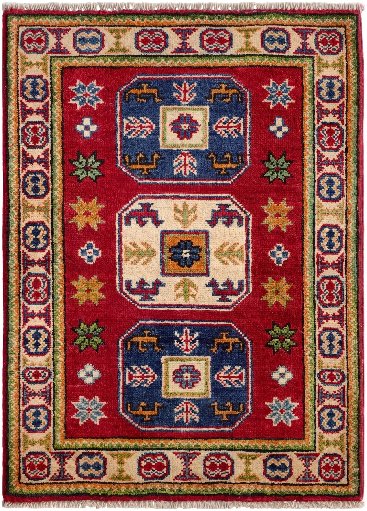 2' x 3' Hand Knotted Kazak Rug