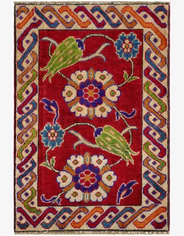 2' x 2' 11 Hand Knotted Kazak Rug