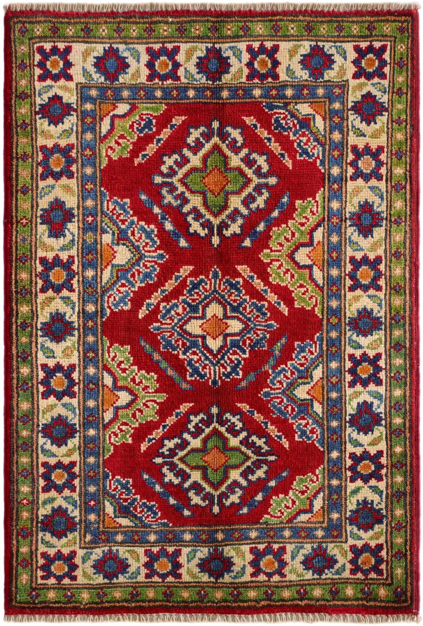 2' x 3' Hand Knotted Kazak Rug