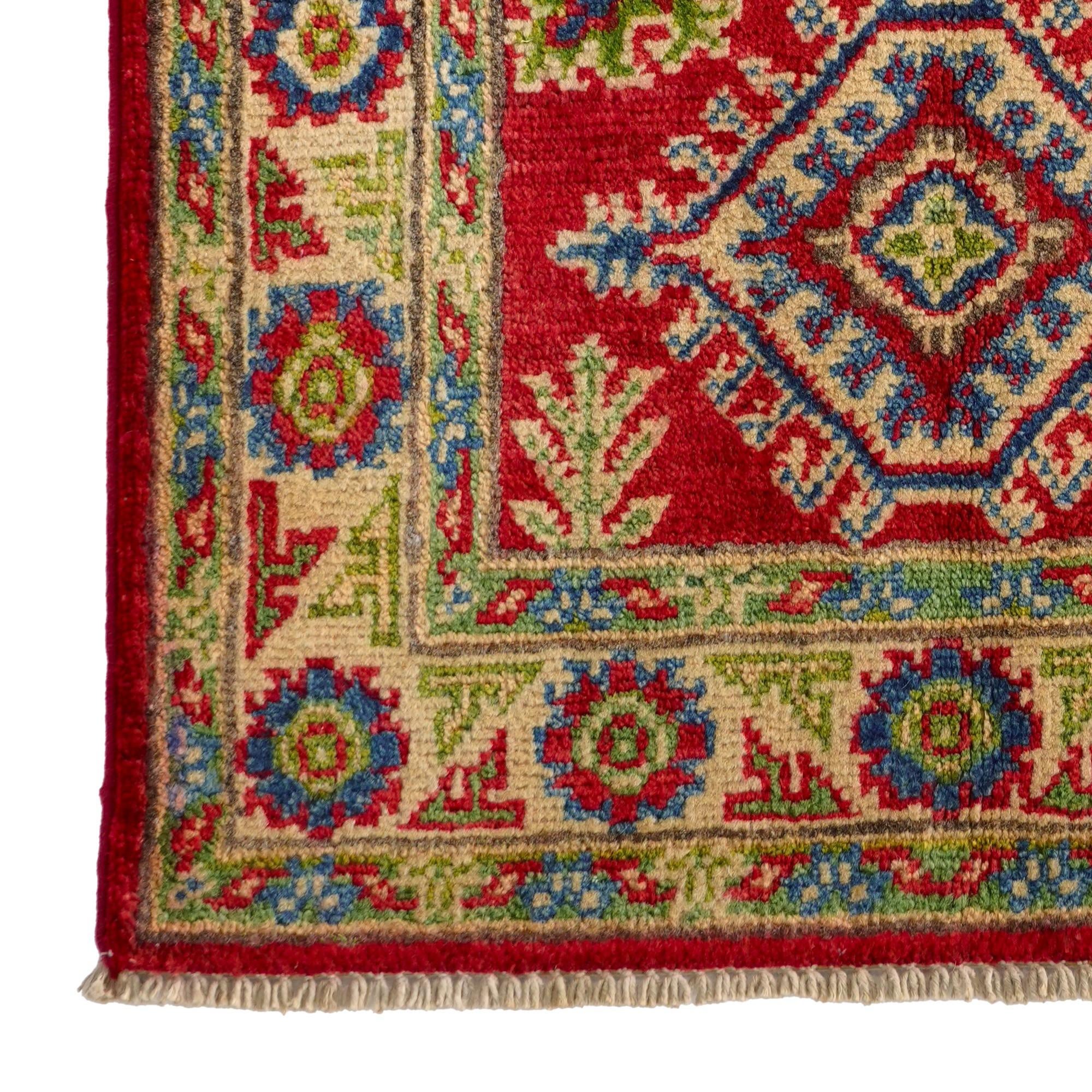 1' 11 x 3' Hand Knotted Kazak Rug