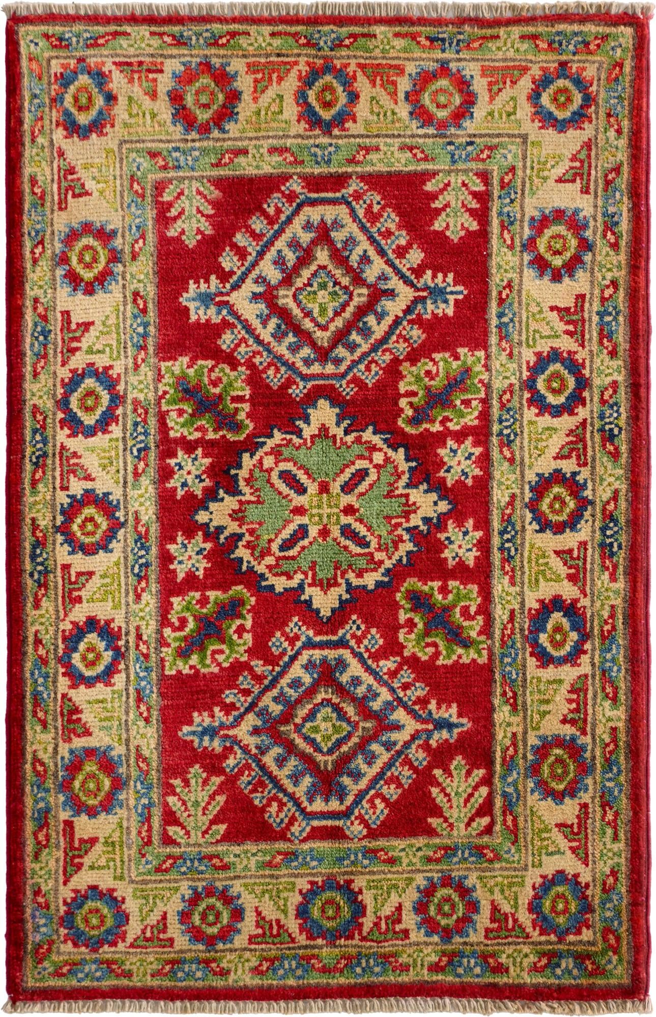 1' 11 x 3' Hand Knotted Kazak Rug