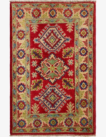 1' 11 x 3' Hand Knotted Kazak Rug
