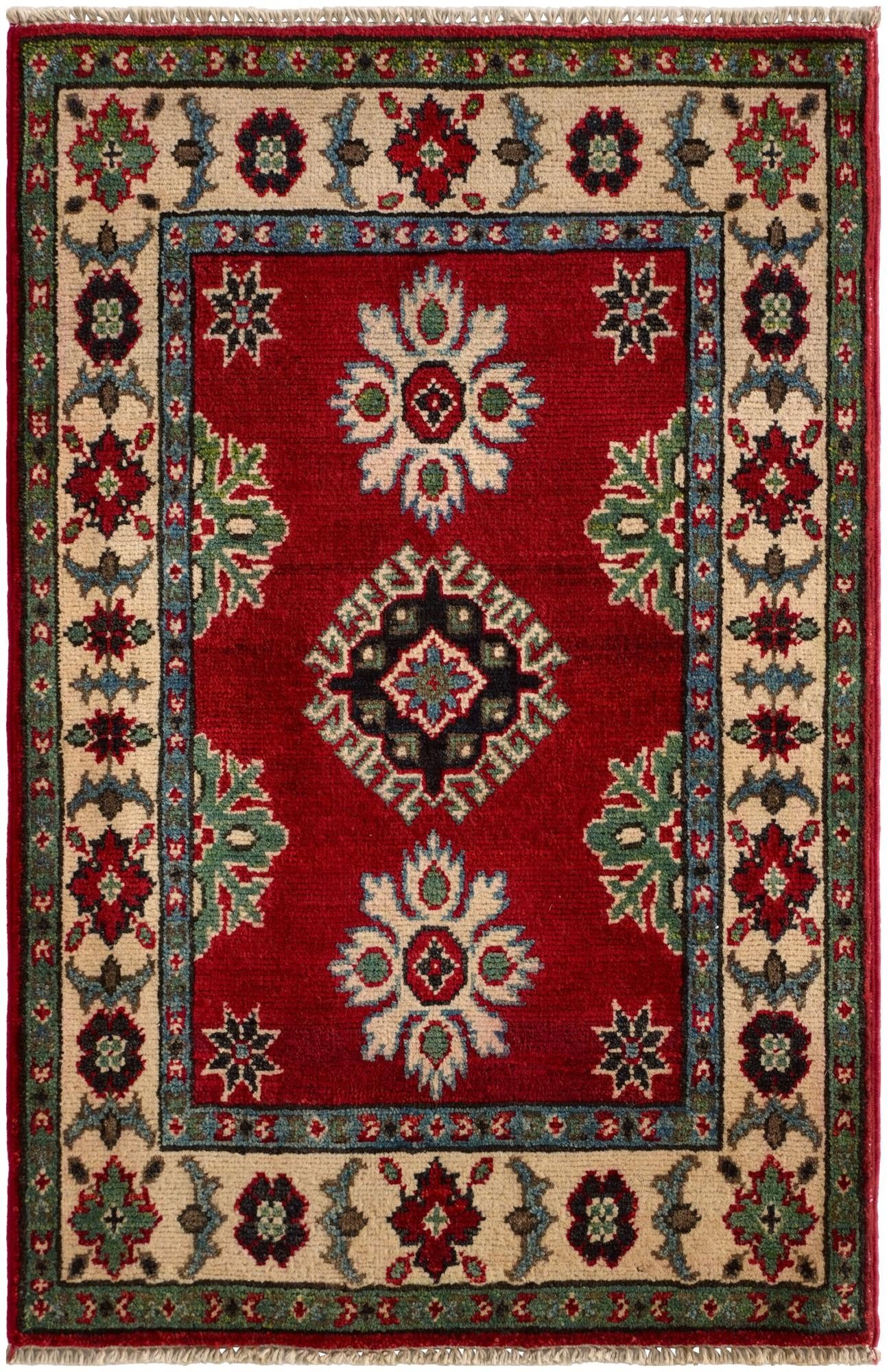 2' x 3' 2 Hand Knotted Kazak Rug