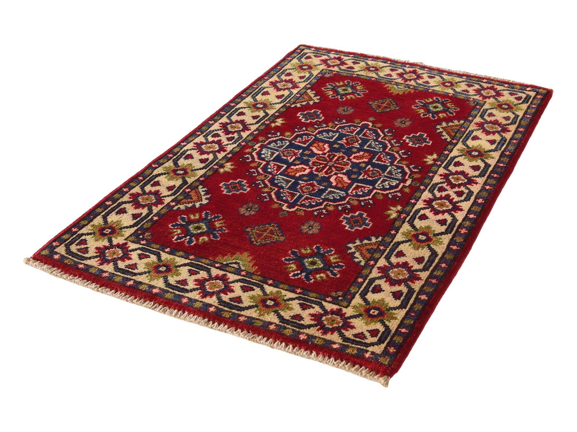2' x 3' 4 Hand Knotted Kazak Rug