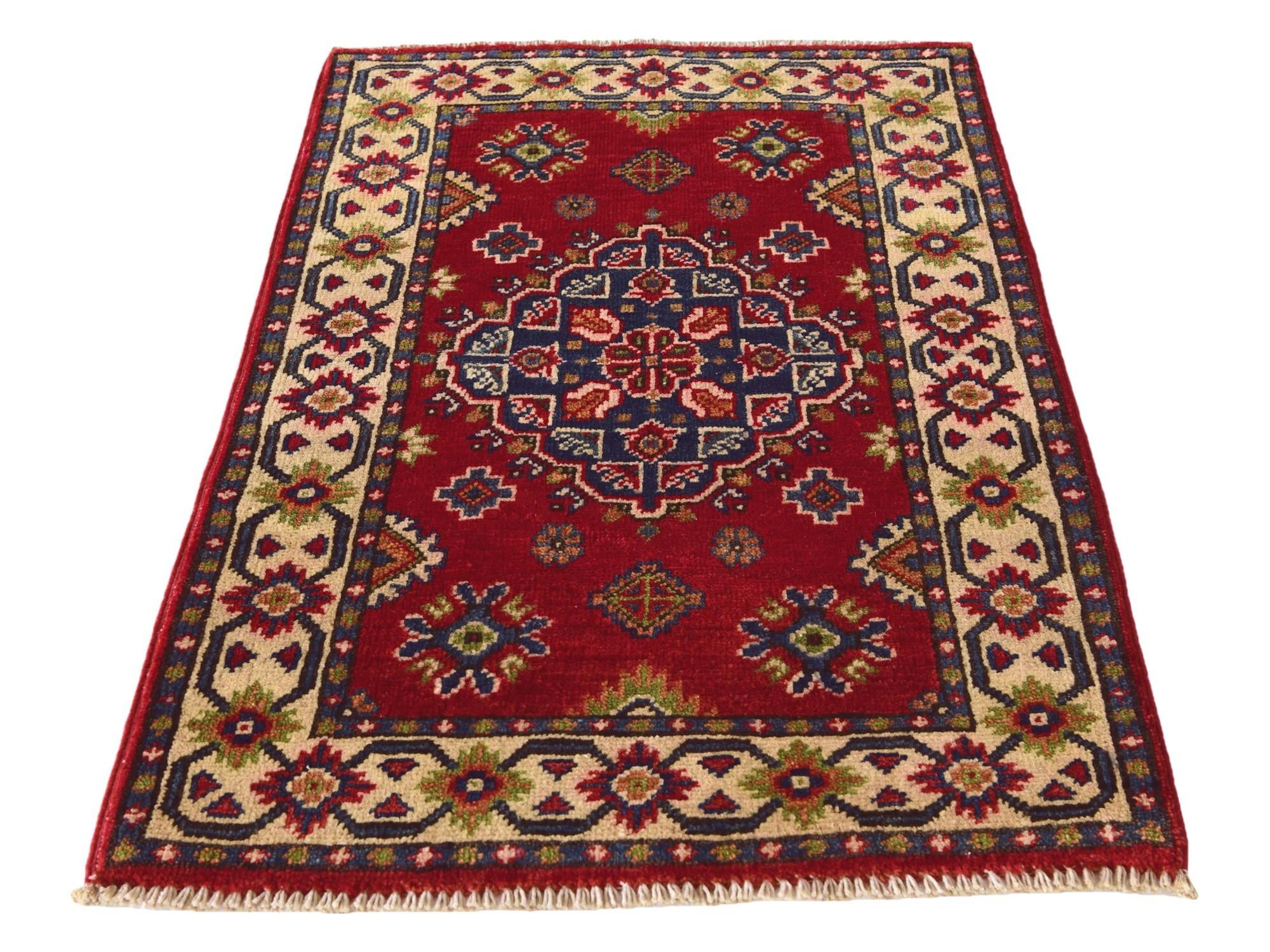 2' x 3' 4 Hand Knotted Kazak Rug