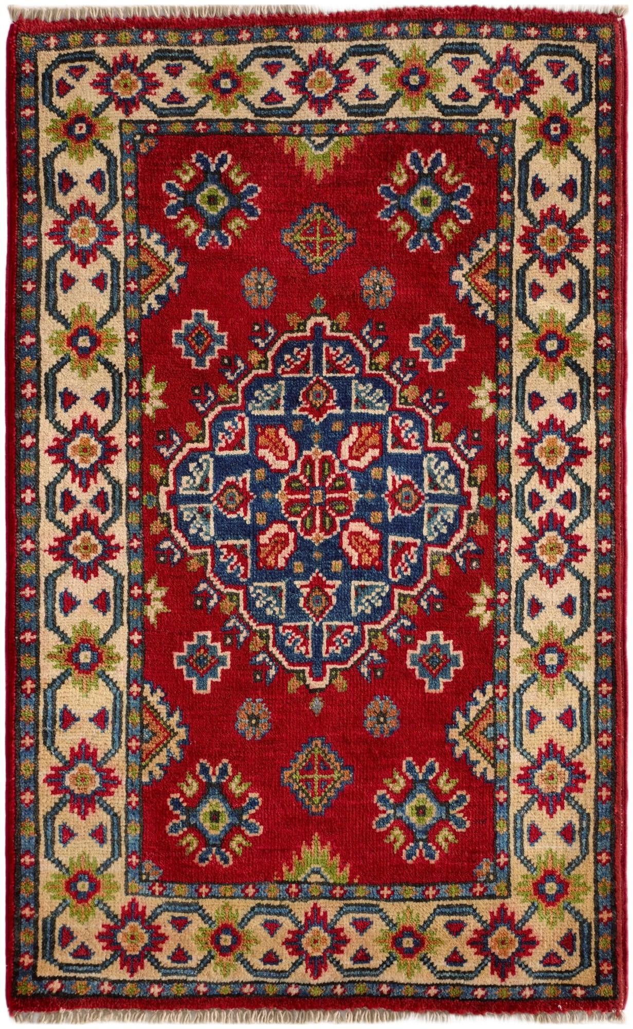2' x 3' 4 Hand Knotted Kazak Rug
