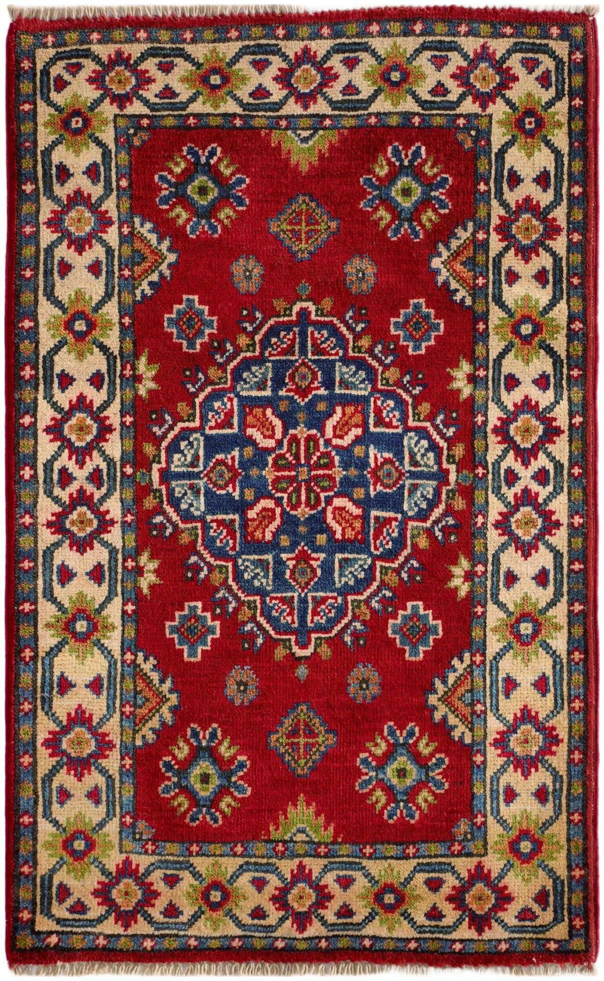 2' x 3' 4 Hand Knotted Kazak Rug