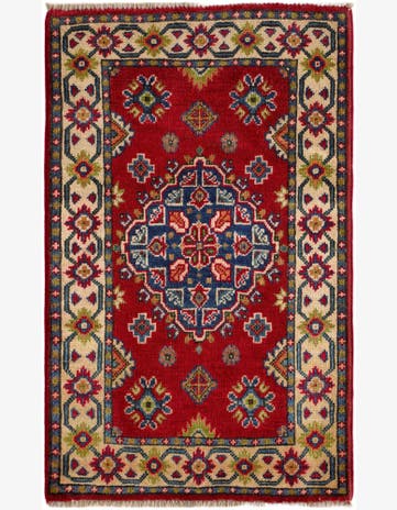 2' x 3' 4 Hand Knotted Kazak Rug