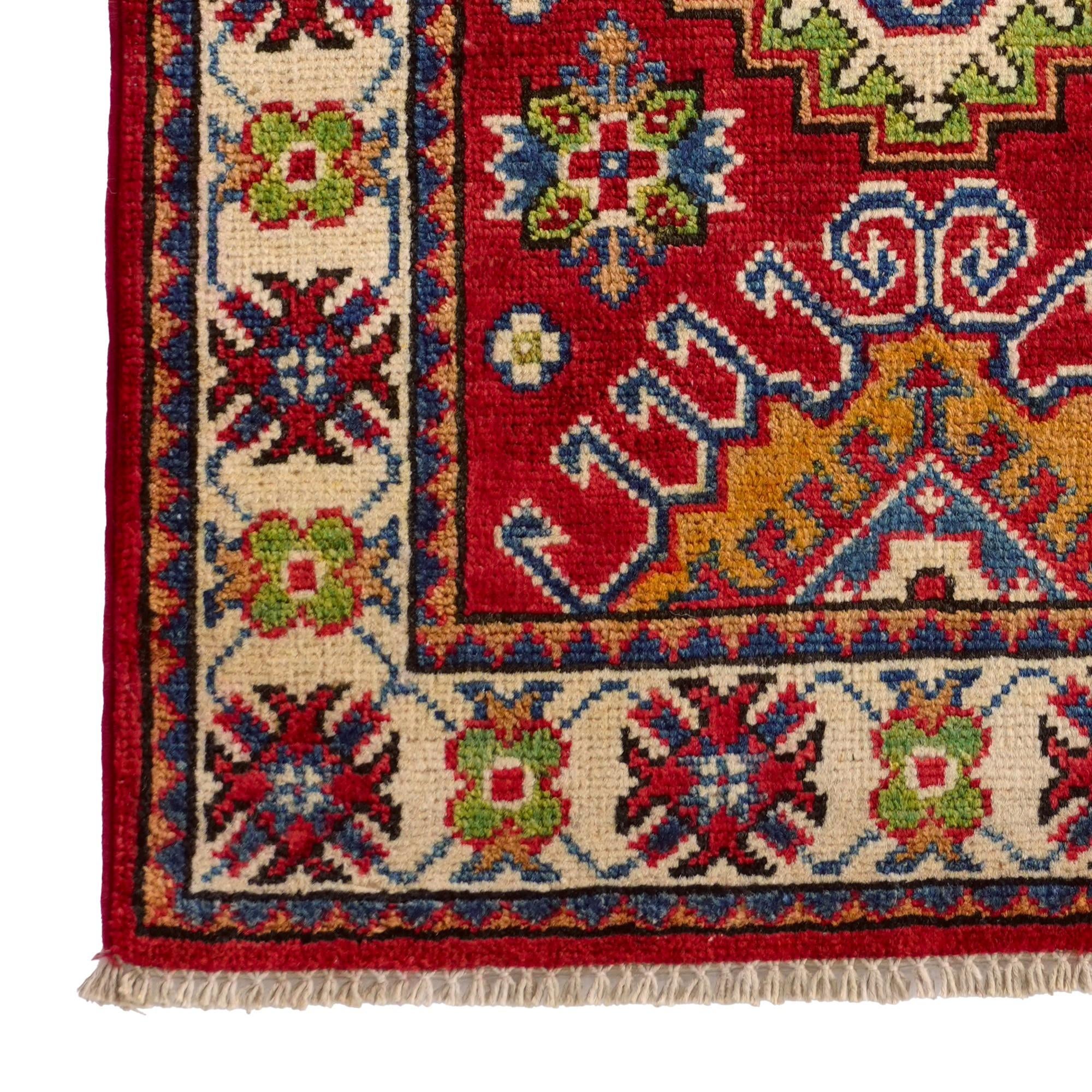 2' x 3' Hand Knotted Kazak Rug