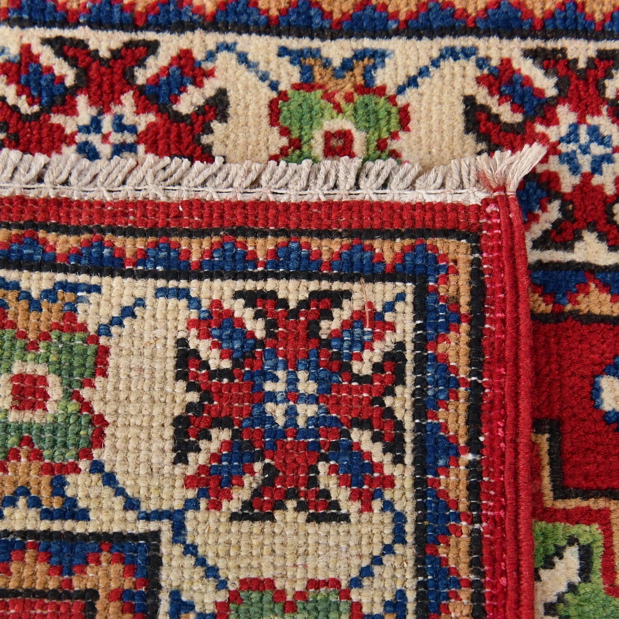 60cm x 90cm anudado a mano Kazak Alfombra