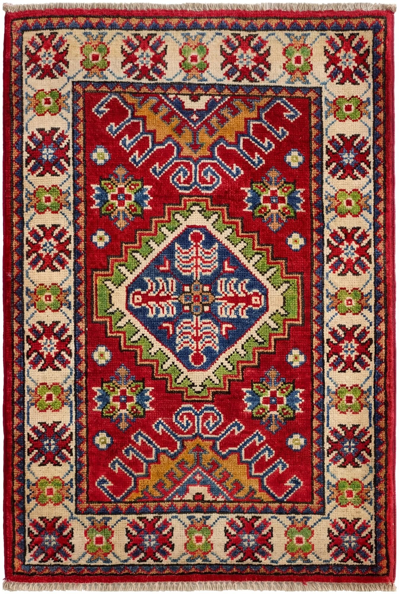 2' x 3' Hand Knotted Kazak Rug