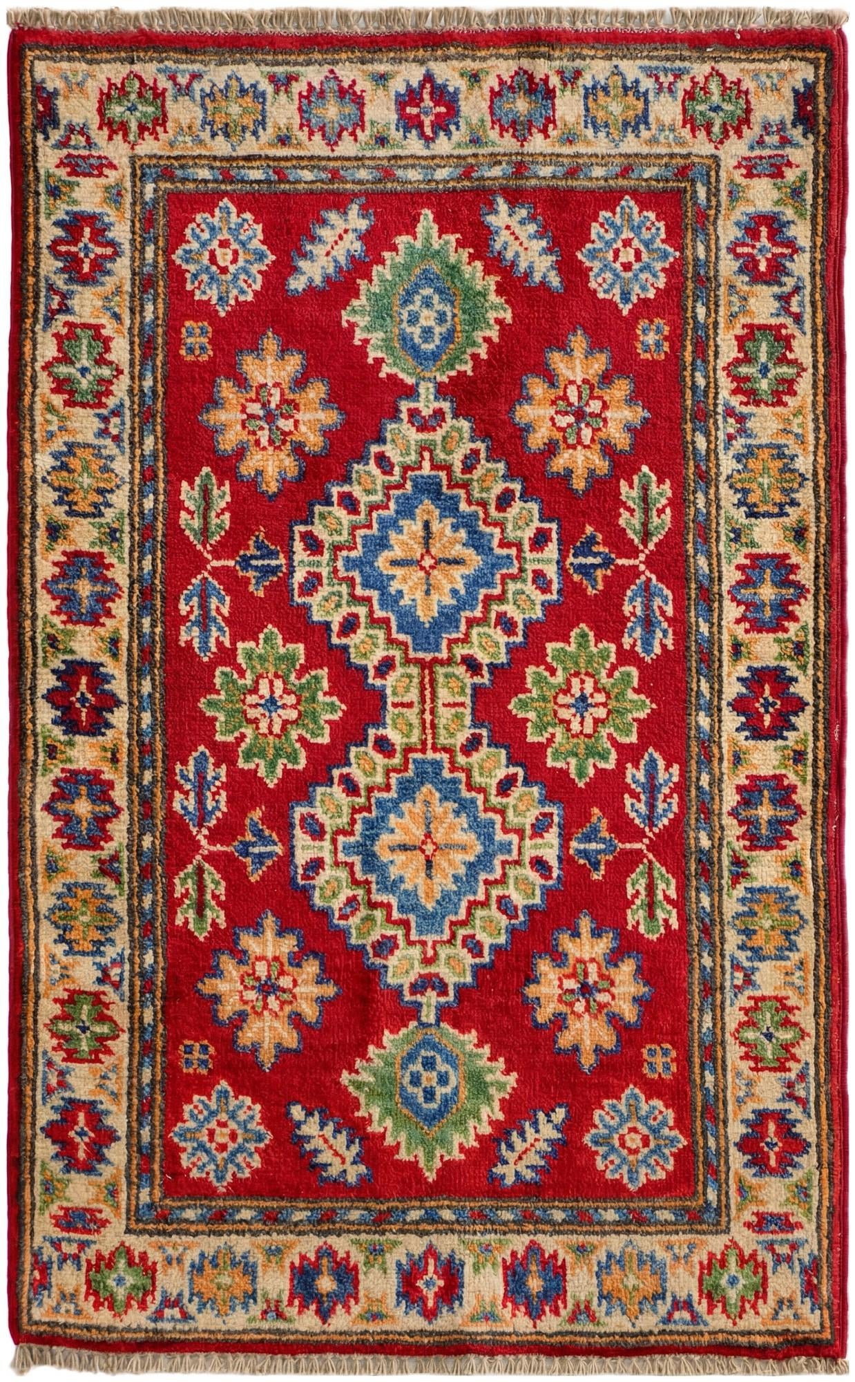 1' 11 x 3' 1 Hand Knotted Kazak Rug