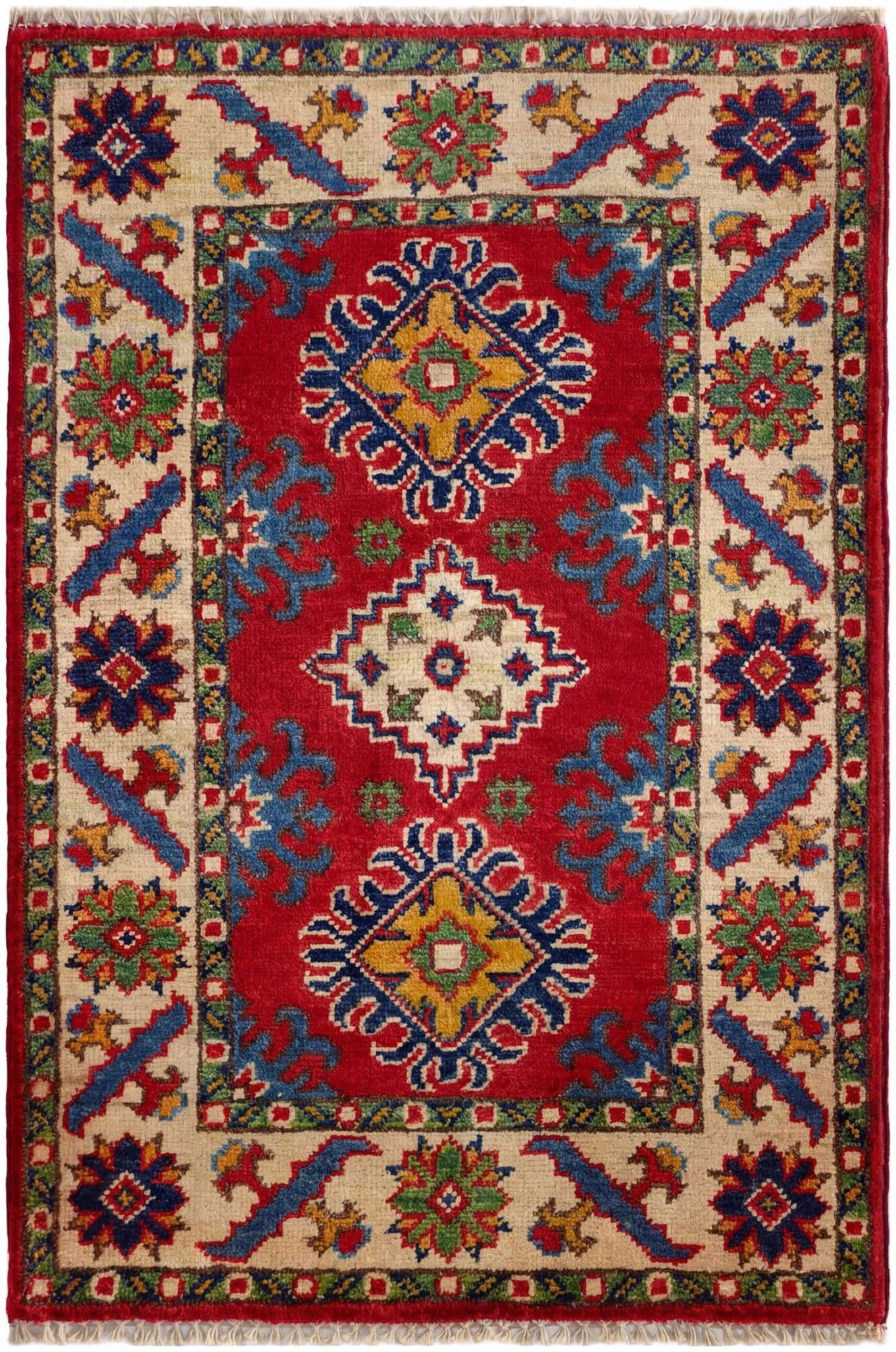 2' x 3' Hand Knotted Kazak Rug