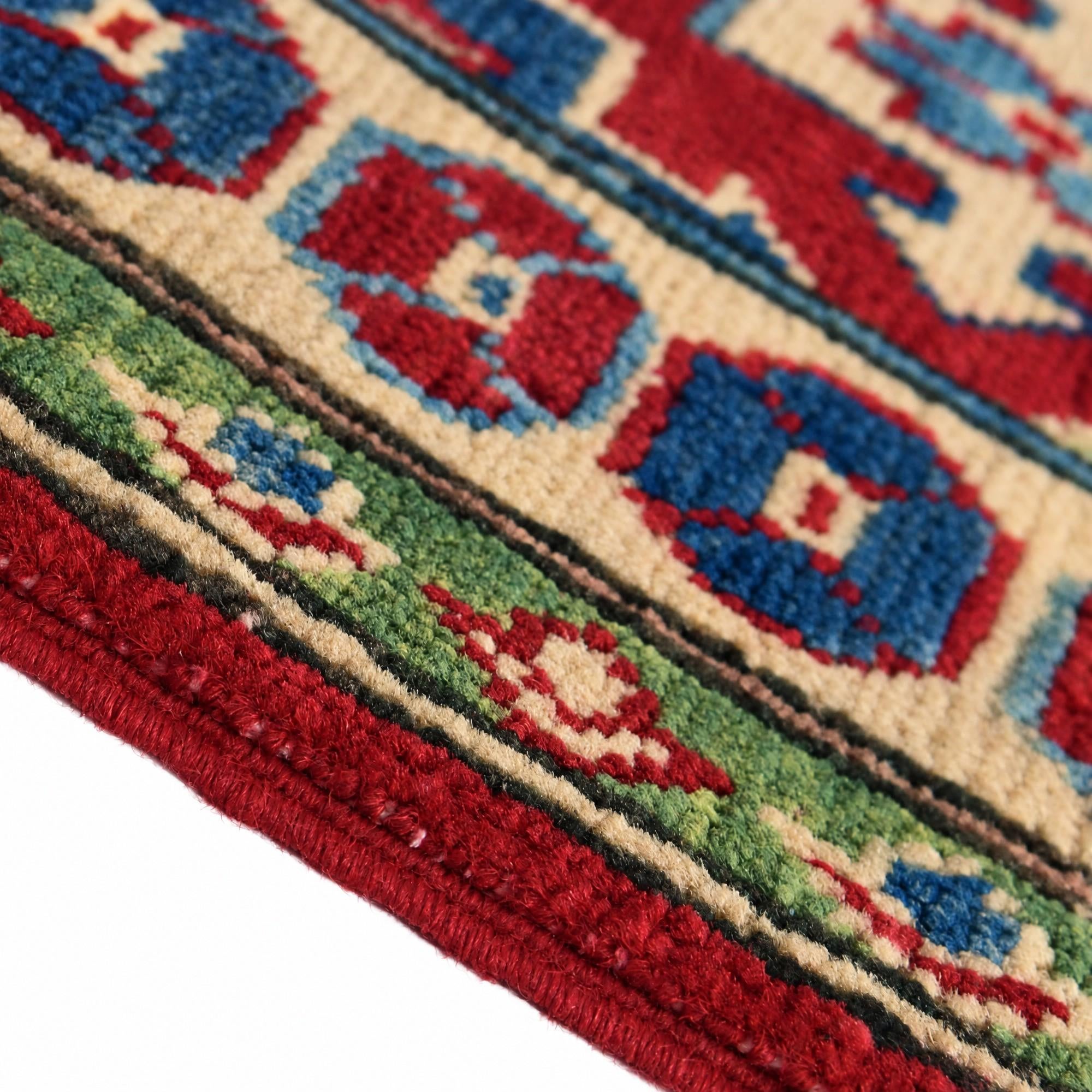 65cm x 90cm anudado a mano Kazak Alfombra