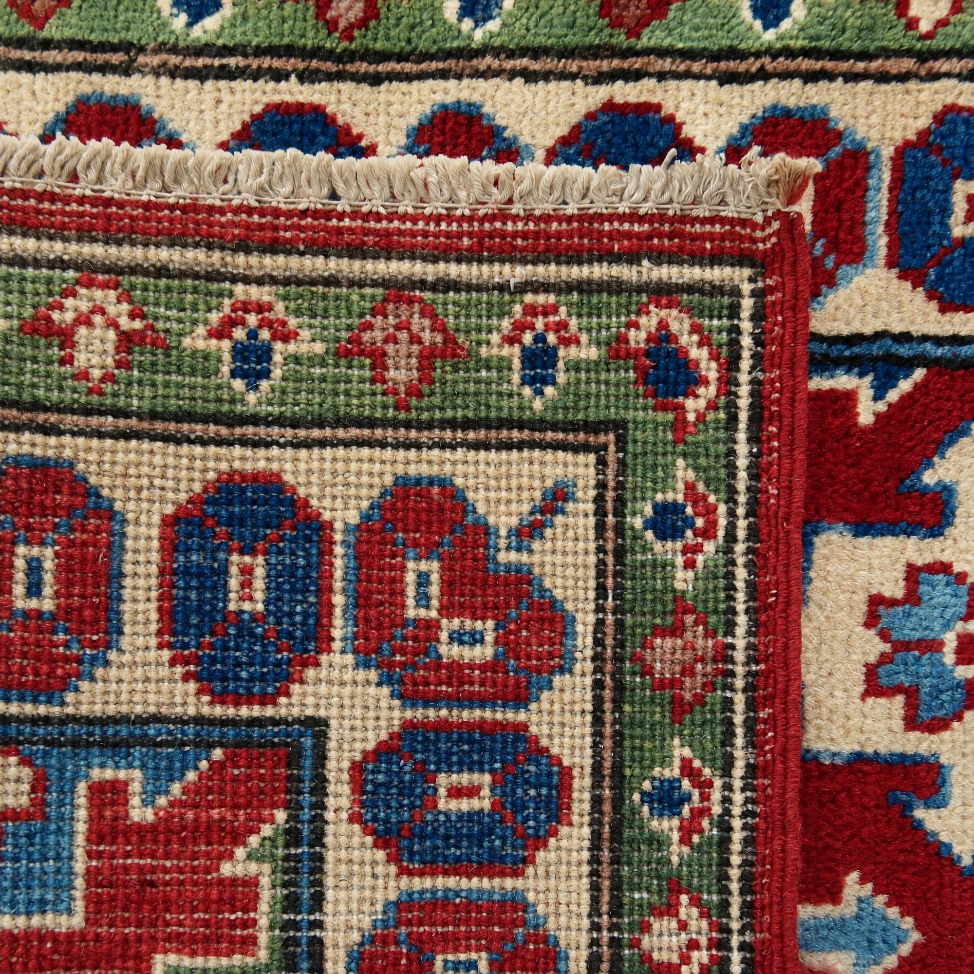 65cm x 90cm anudado a mano Kazak Alfombra