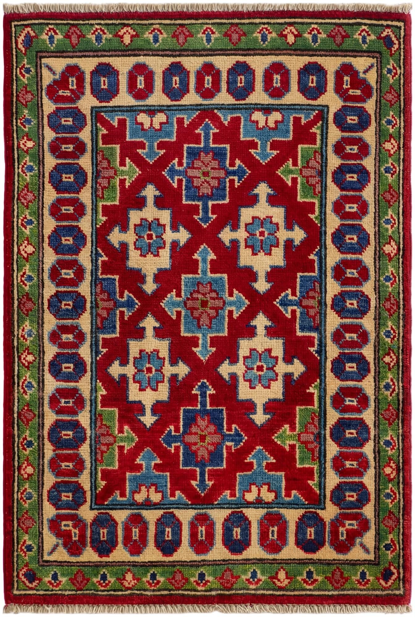 2' 1 x 3' Hand Knotted Kazak Rug